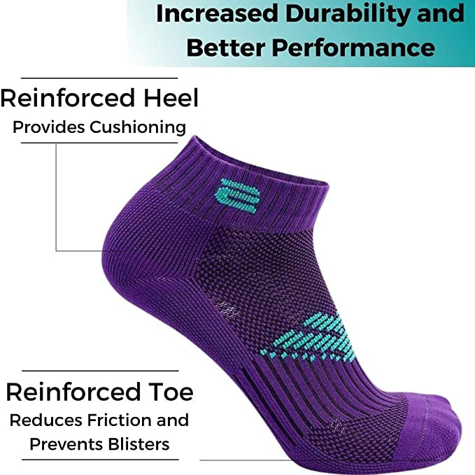 5 Pair Pro Ankle Compression Socks - Omega Walk - socks 6 (pair of 5)