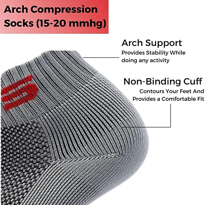 5 Pair Pro Ankle Compression Socks - Omega Walk - socks 6 (pair of 5)