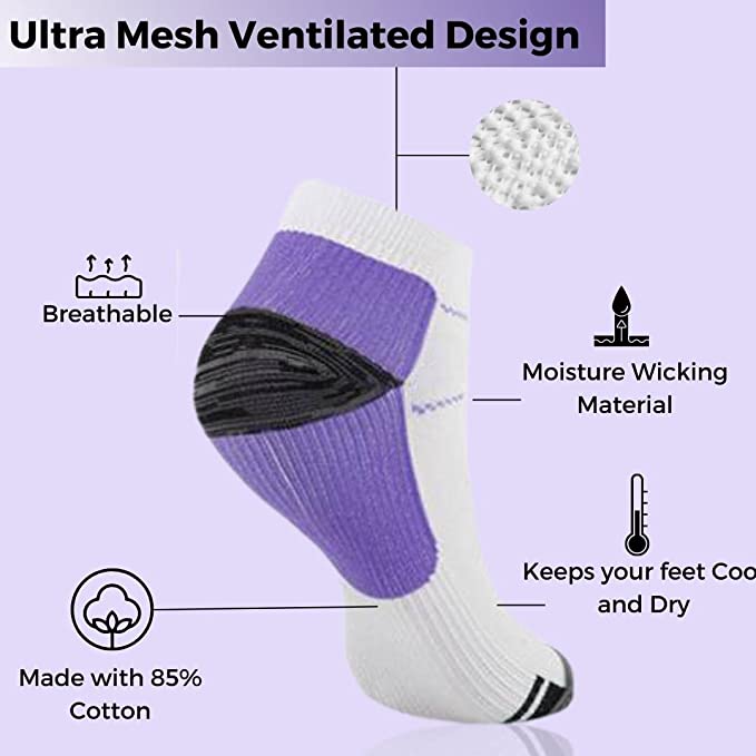 6 Pair Pro Ankle Compression Socks - Omega Walk - socks-4-small