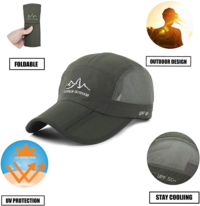 All Weather Hat - UV Protection, Waterproof, Collapsible - Omega Walk - CAP1-Army green