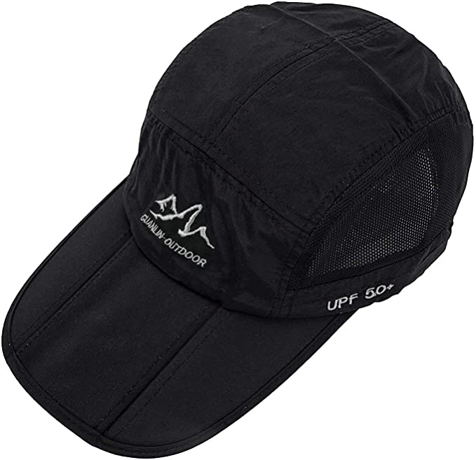 All Weather Hat - UV Protection, Waterproof, Collapsible - Omega Walk - CAP1-Black