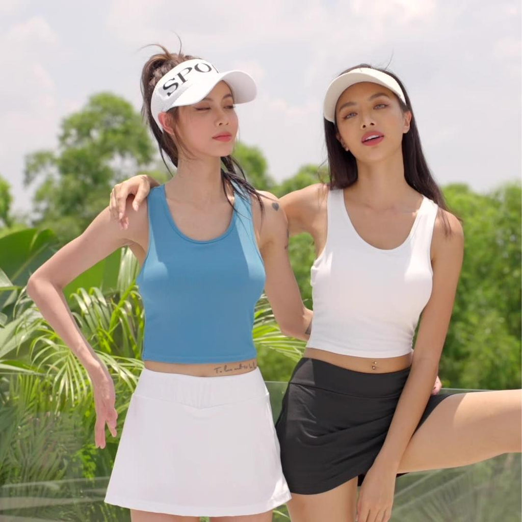 Anti Glare Tennis Skirt - Omega Walk - YG-LSM004-Gray-S