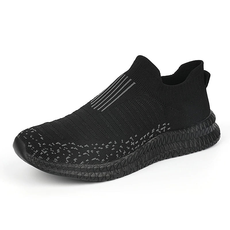 Breathable Slip-on Sneakers for Men - Omega Walk - MEN SHOES-40-Black-38