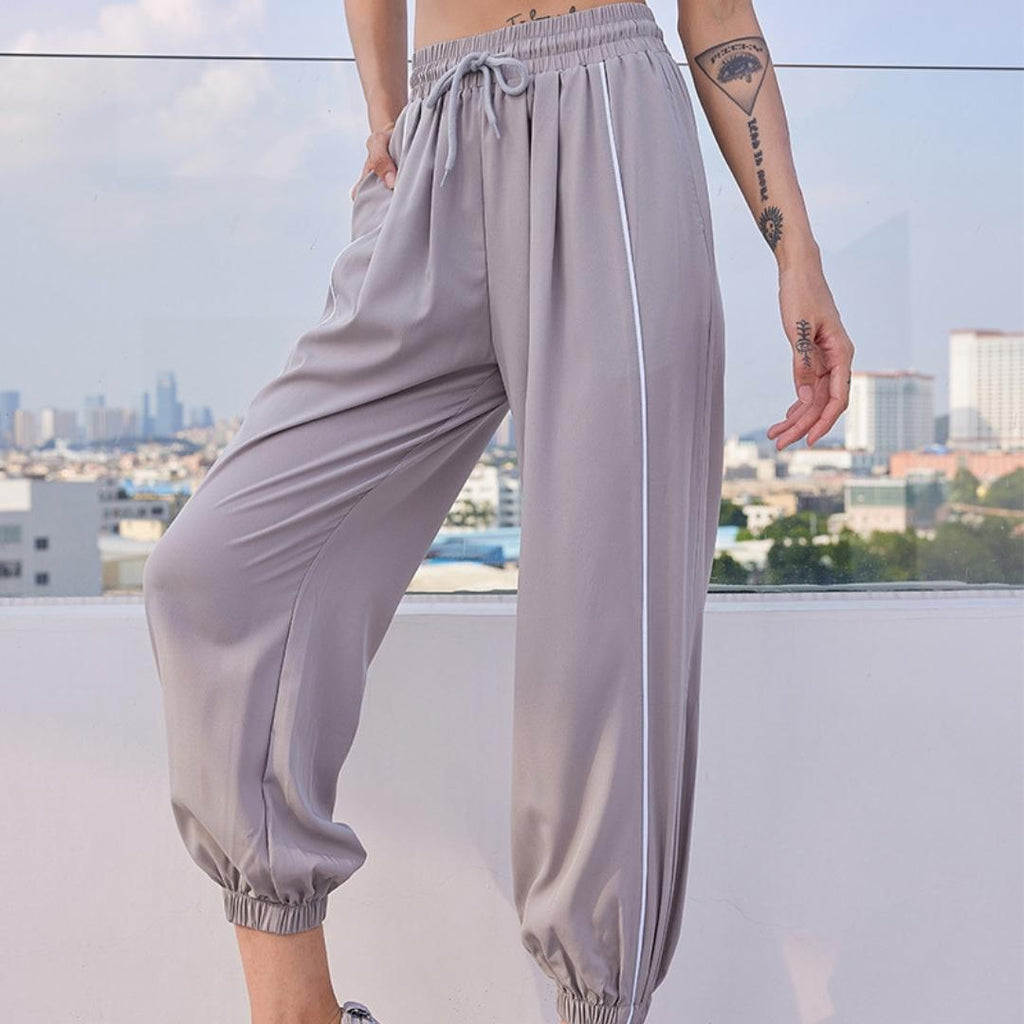 Casual Loose Fitting Yoga Pants - Omega Walk - YG-LSM007-Gray-S