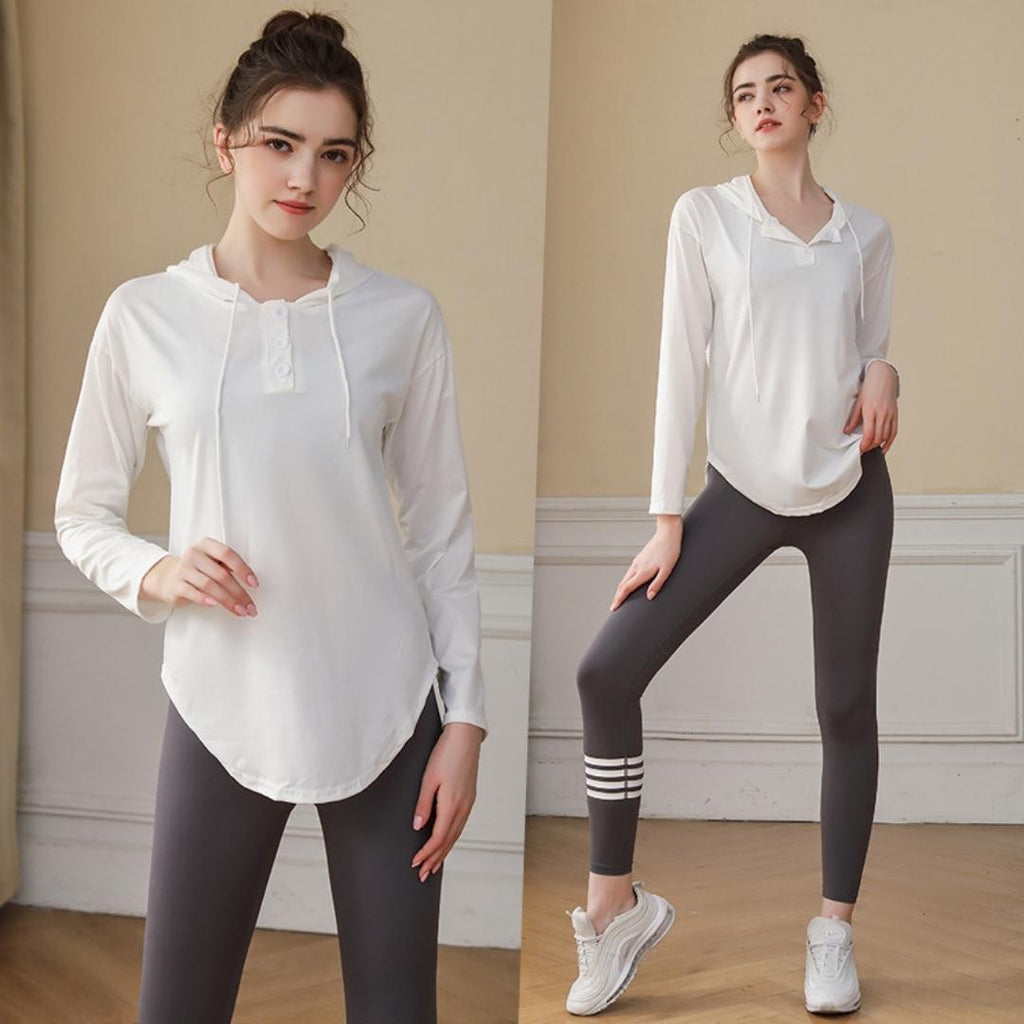 Fit Bliss Activewear Set for Women - Omega Walk - YG-LSM012-White-Gray-S