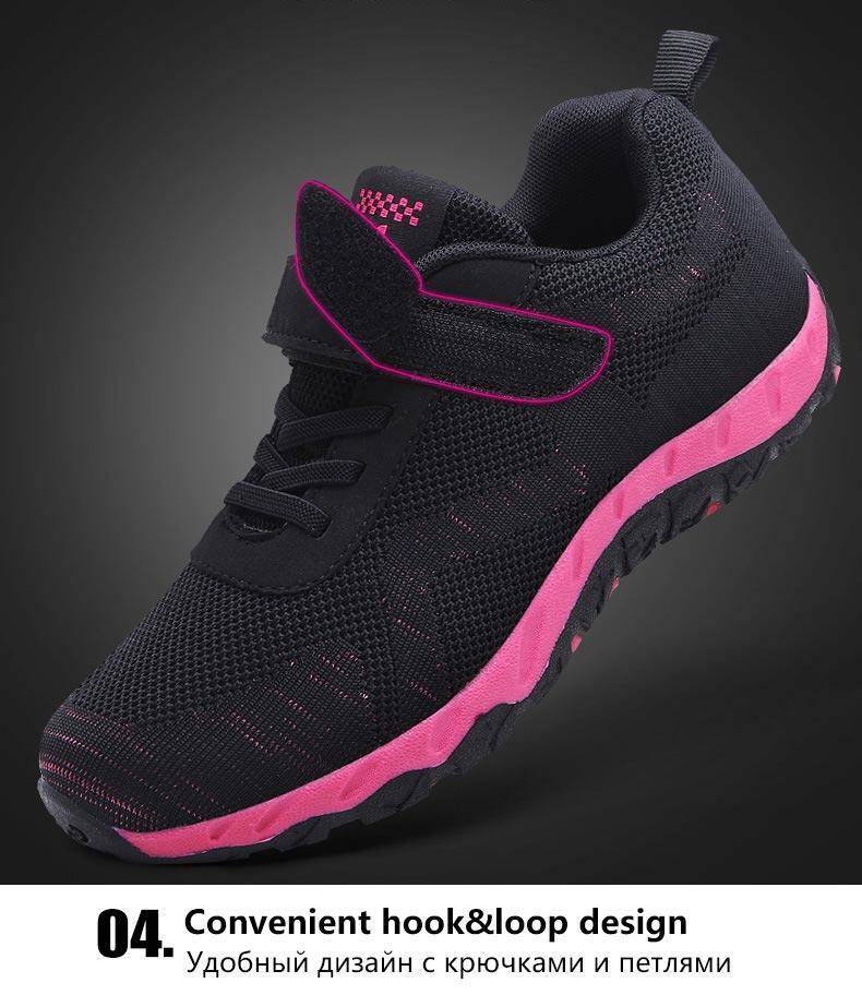 Light hook & loop sneakers for women - Omega Walk - M77-PURPLE-35