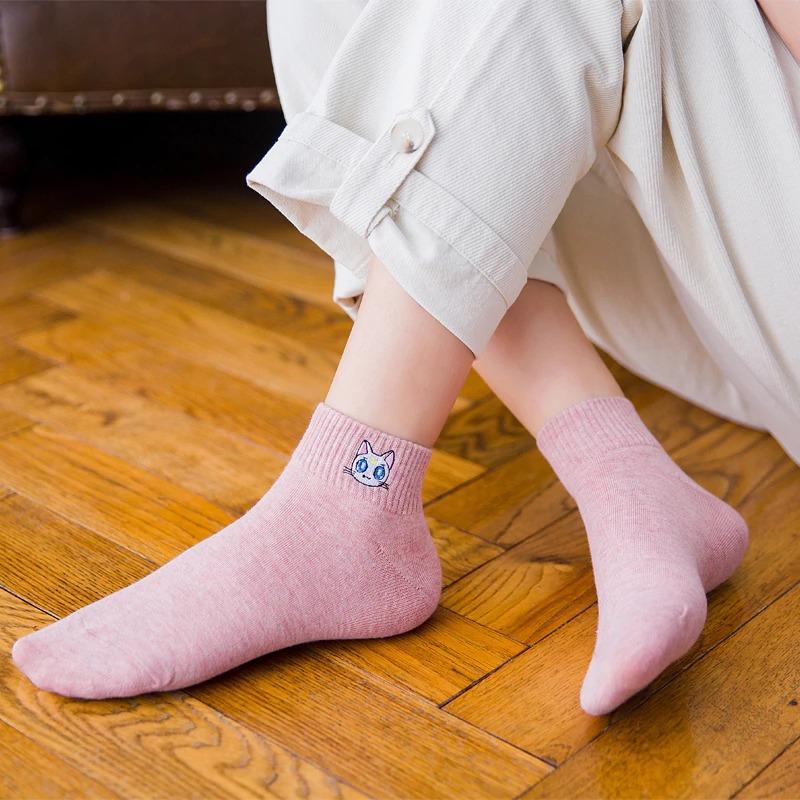 Quirky Cotton Ankle Socks - Pair of 5 - Omega Walk - socks-2
