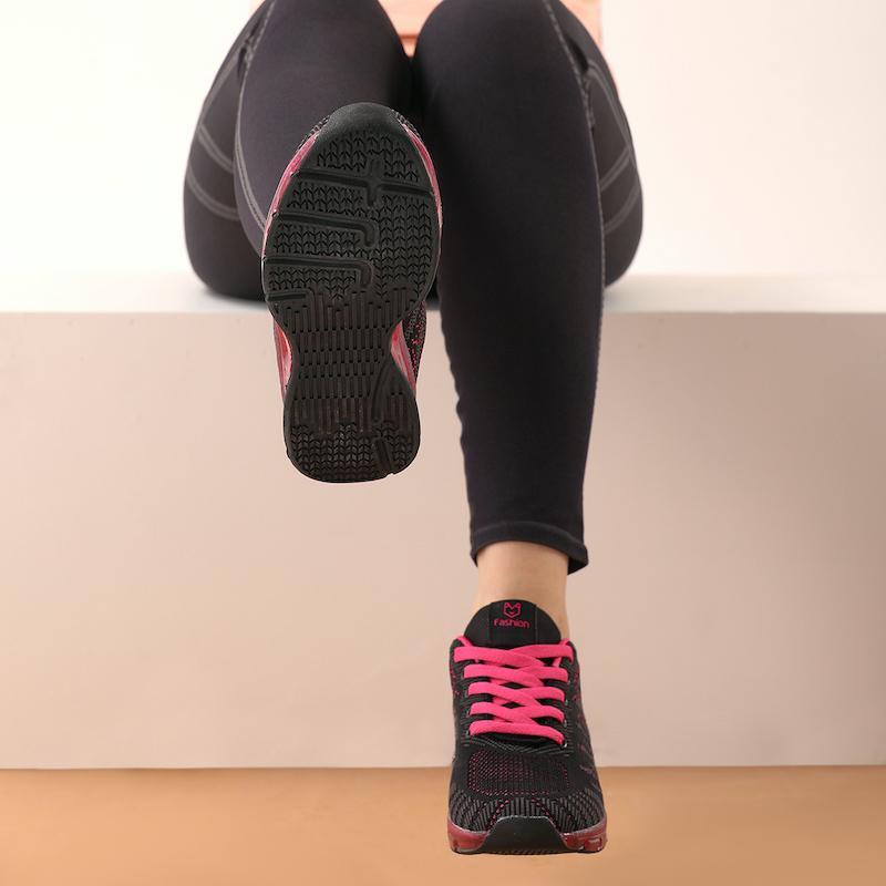 Stylish walking sneakers for women - Omega Walk - M32-RED-35
