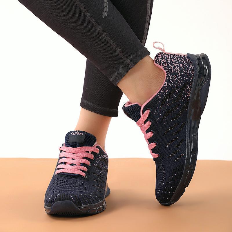 Stylish walking sneakers for women - Omega Walk - M32-BLACK-35