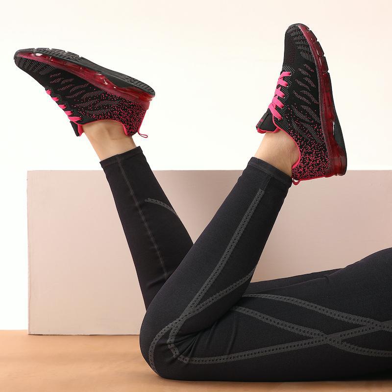 Stylish walking sneakers for women - Omega Walk - M32-RED-35
