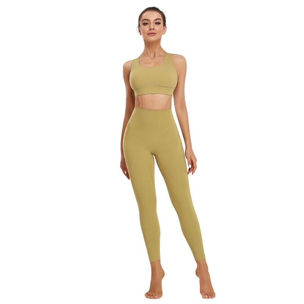 THRIVE- Women's Activewear 2 Piece Set - Omega Walk - XY-Z2TZ-Dirty Yellow-S