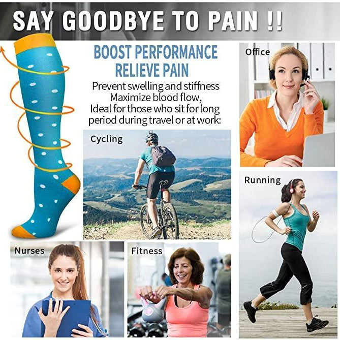 Unisex Compression Socks (5 Pairs) -15-20 mmHg - Omega Walk - socks-5-small