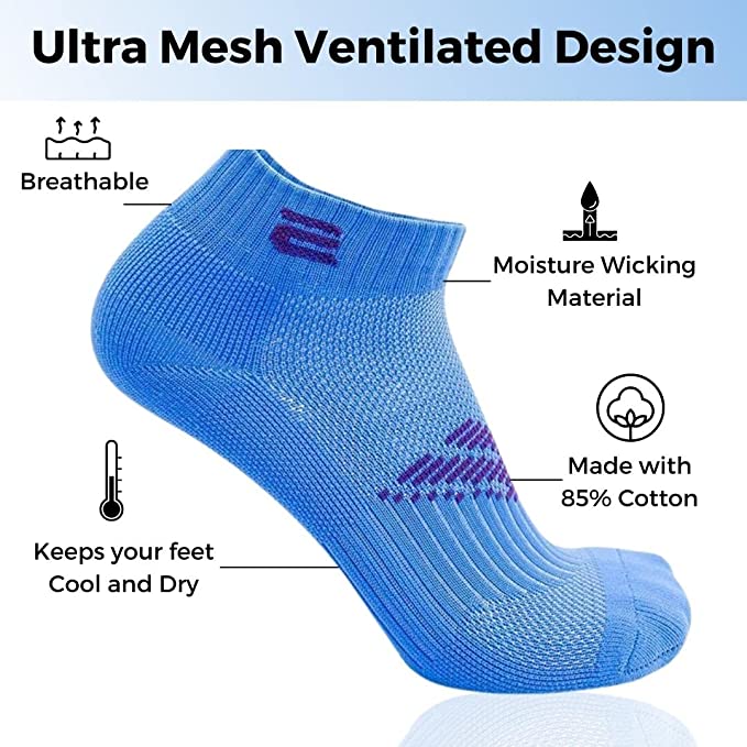 5 Pair Pro Ankle Compression Socks - Omega Walk