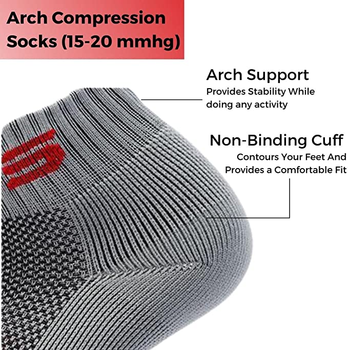 5 Pair Pro Ankle Compression Socks - Omega Walk