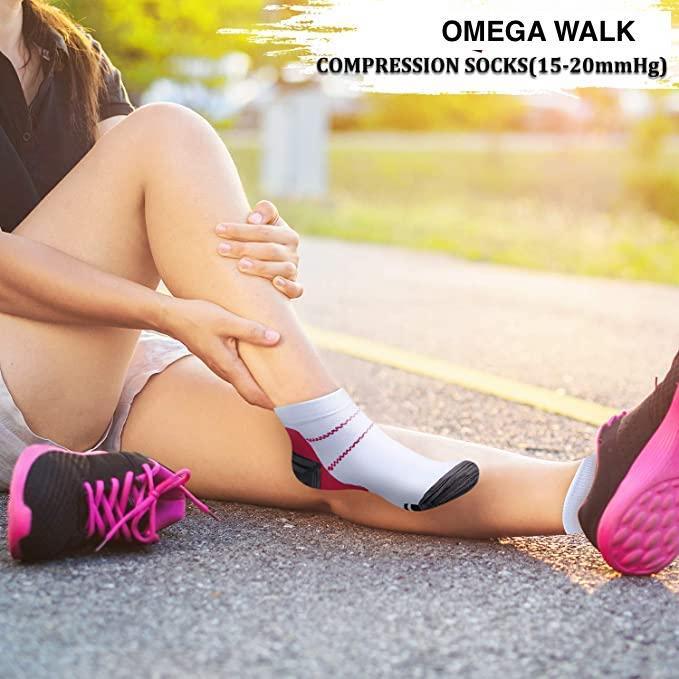 6 Pair Pro Ankle Compression Socks - Omega Walk