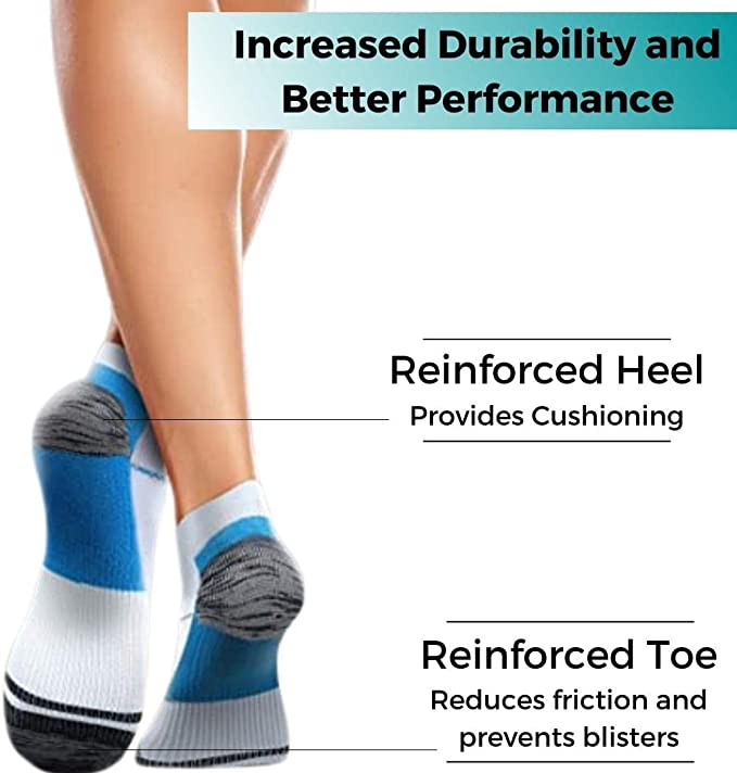6 Pair Pro Ankle Compression Socks - Omega Walk