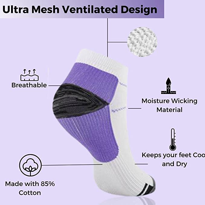 6 Pair Pro Ankle Compression Socks - Omega Walk