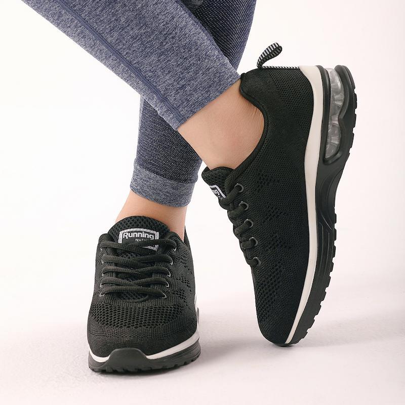 Air Mesh Knit Cushion Women's Sneakers - Omega Walk