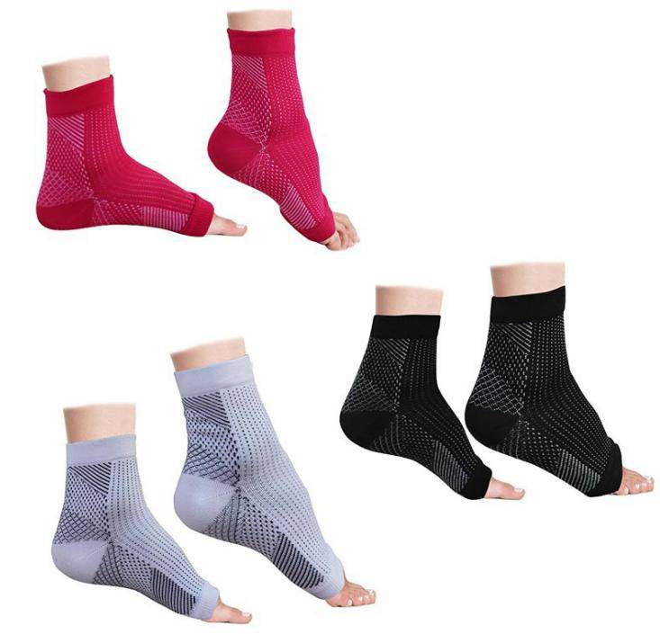 Compression Foot Sleeves - Open Toe Socks for Plantar Fasciitis and Arch Pain - Omega Walk