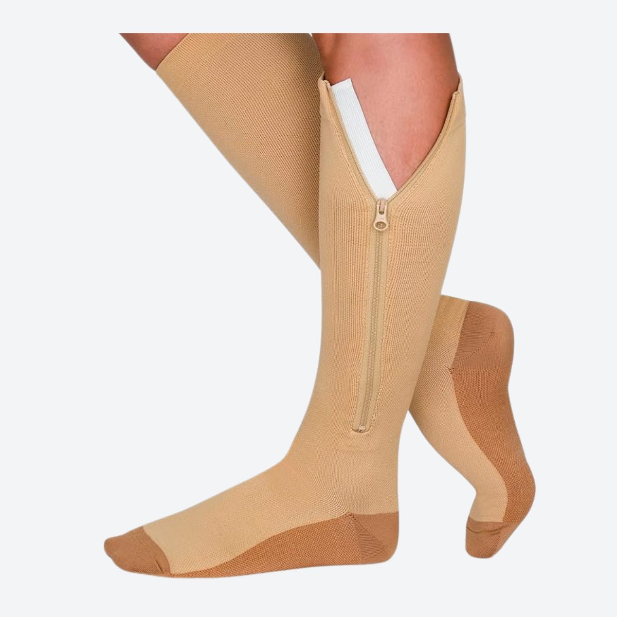 Zippered Compression Socks - Support Stockings 20-30 mmHg - Omega Walk