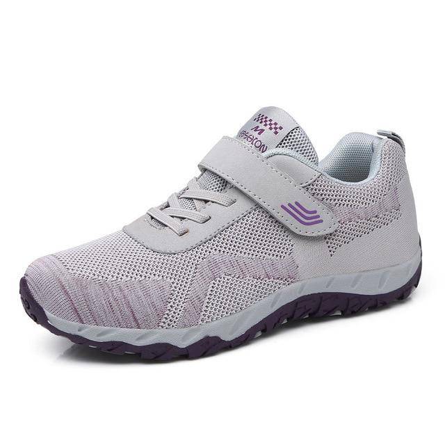 Light hook & loop sneakers for women - Omega Walk - M77-PURPLE-35