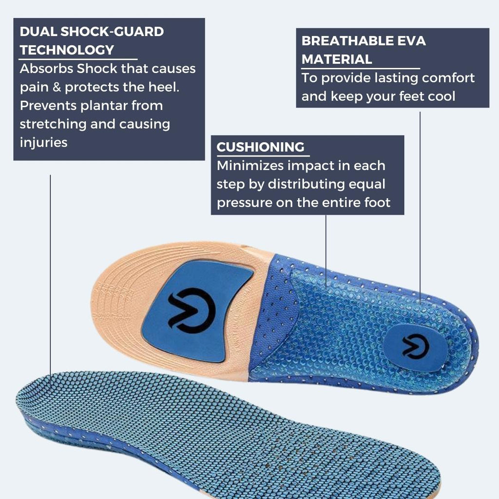 Plantar Fasciitis Feet Arch Support Insoles - Omega Walk - XD 641 -SMALL