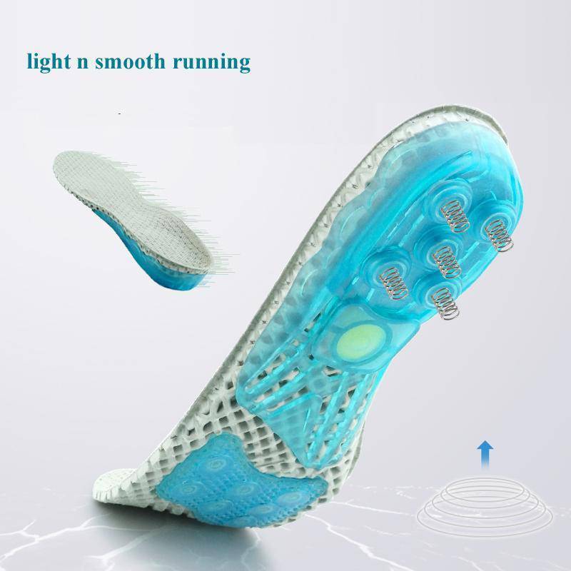 Silica Gel, High-Impact Spring Cushioning Shock Absorption Insoles - Omega Walk