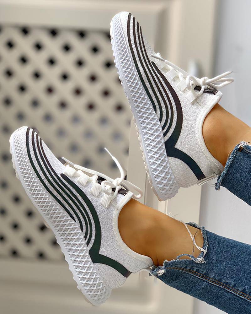 Striped Casual Sneakers for Women - Omega Walk