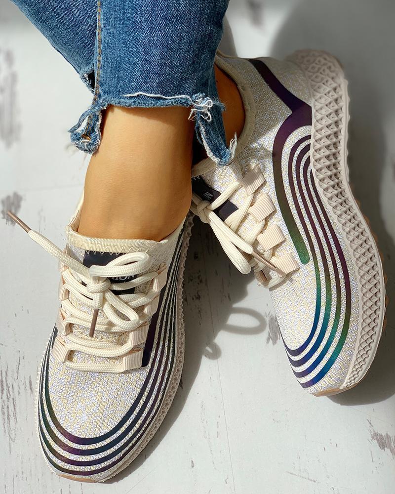 Striped Casual Sneakers for Women - Omega Walk