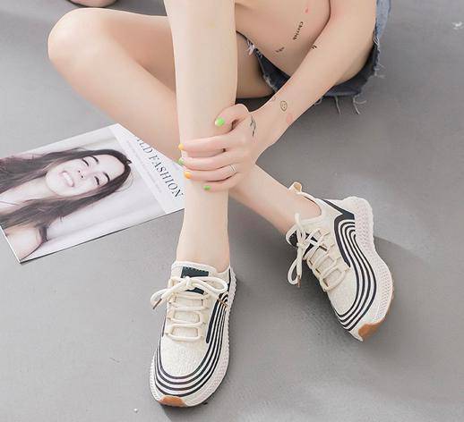 Striped Casual Sneakers for Women - Omega Walk