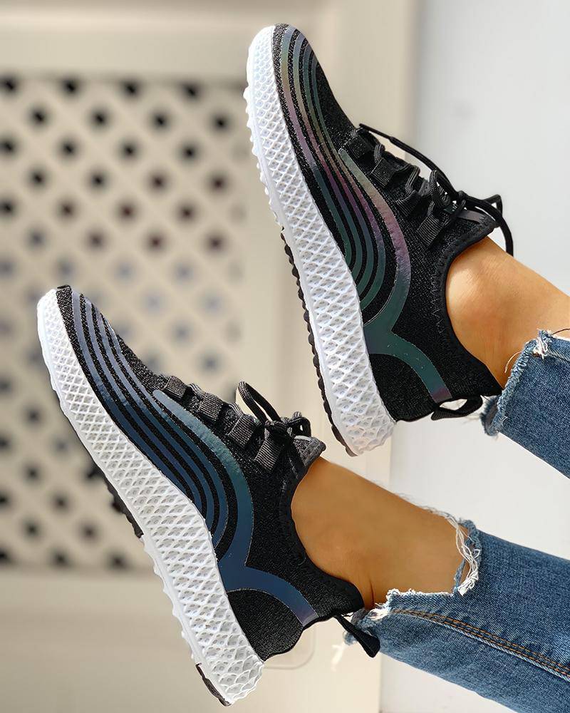 Striped Casual Sneakers for Women - Omega Walk