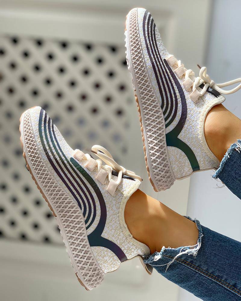 Striped Casual Sneakers for Women - Omega Walk