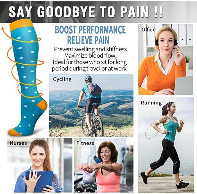 Unisex Compression Socks (5 Pairs) -15-20 mmHg - Omega Walk