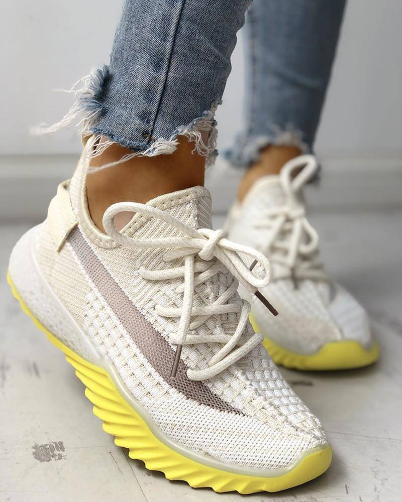 Women's Net Surface Lace-Up Sneakers - Omega Walk