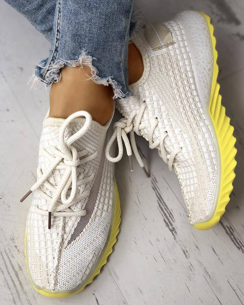 Women's Net Surface Lace-Up Sneakers – Omega Walk