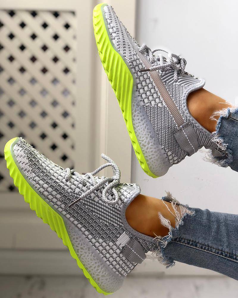 Women's Net Surface Lace-Up Sneakers - Omega Walk