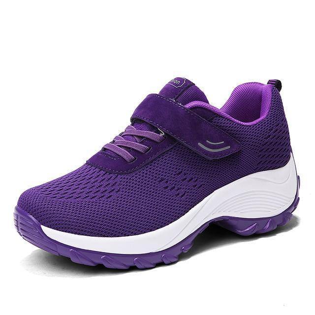 Woven Knit Sneakers for Women - Omega Walk - M41-PURPLE-35